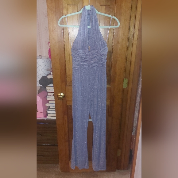 UO Silence + Noise Aston Sparkly Halter Jumpsuit - Picture 8 of 13